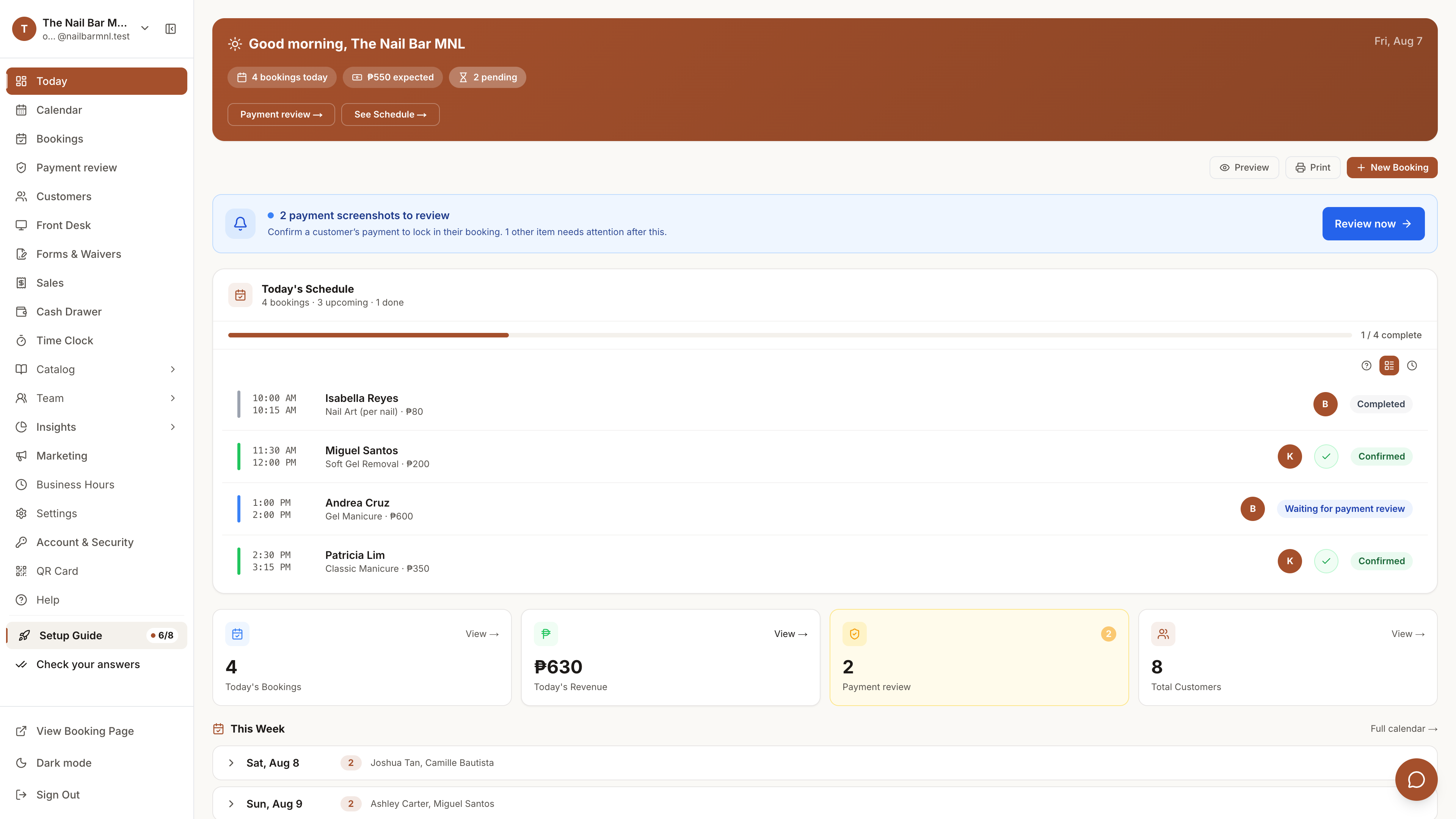Nabbee dashboard overview