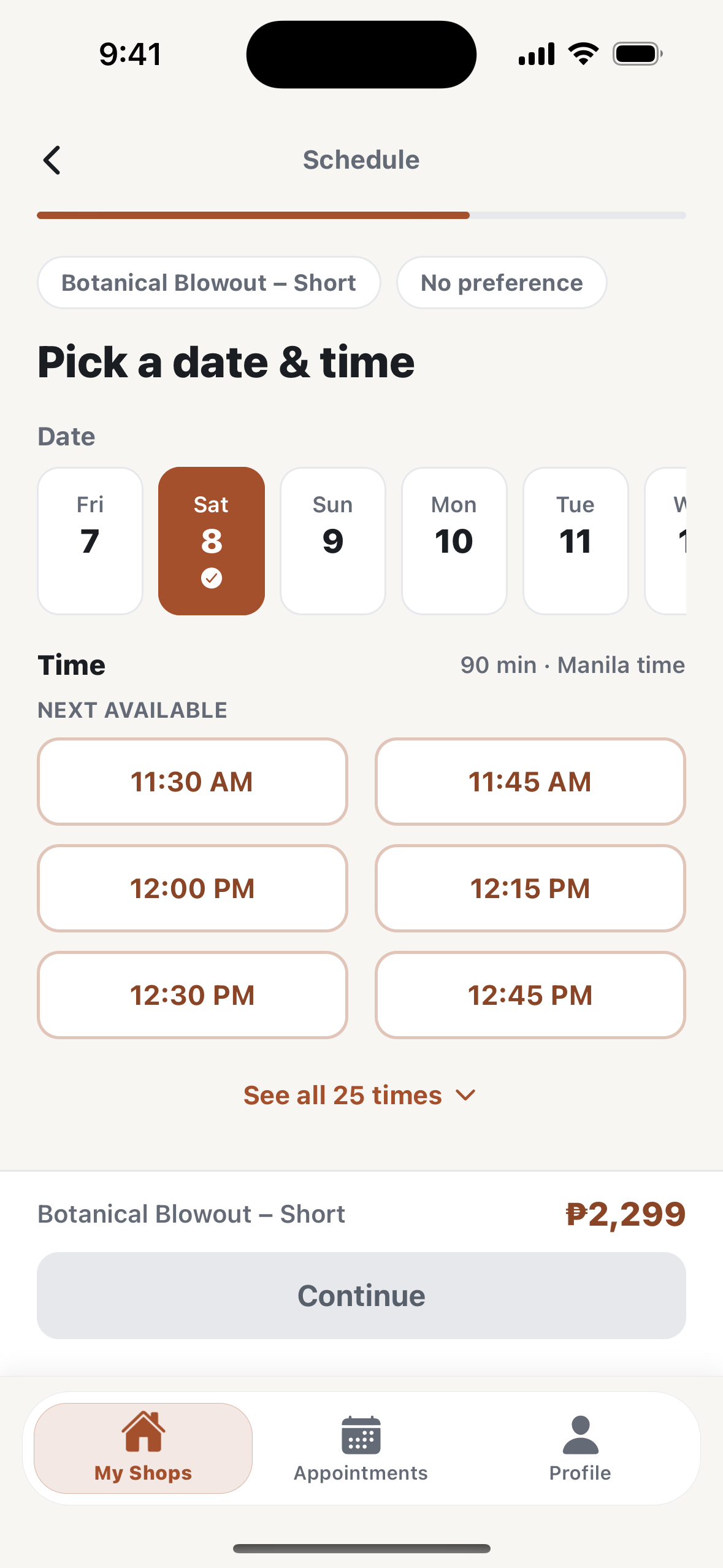 Choose a date & time