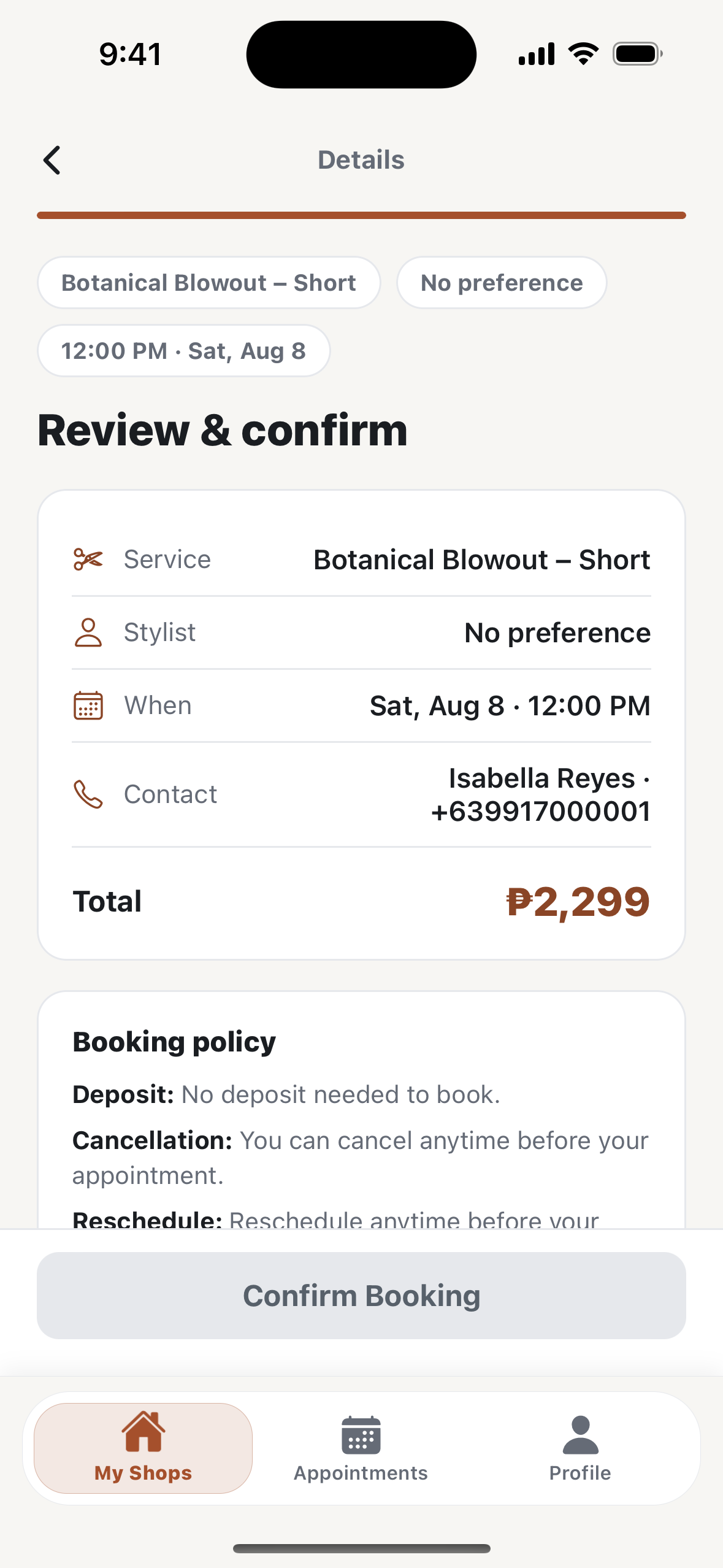Review & confirm